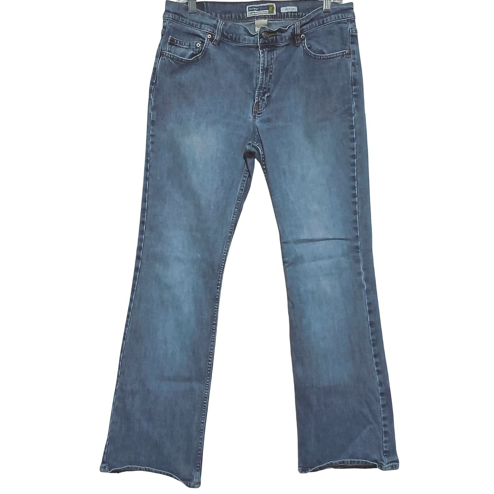 Y2K Old Navy Boot-Cut Jeans Womens 14R Blue Stretch Low Waist Fall‎ 2004 Denim